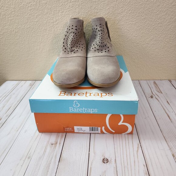 BareTraps Gaige Suede Leather Bootie Cobblestone Taupe 10 W Fall Wardrobe ZipUp - Picture 5 of 8